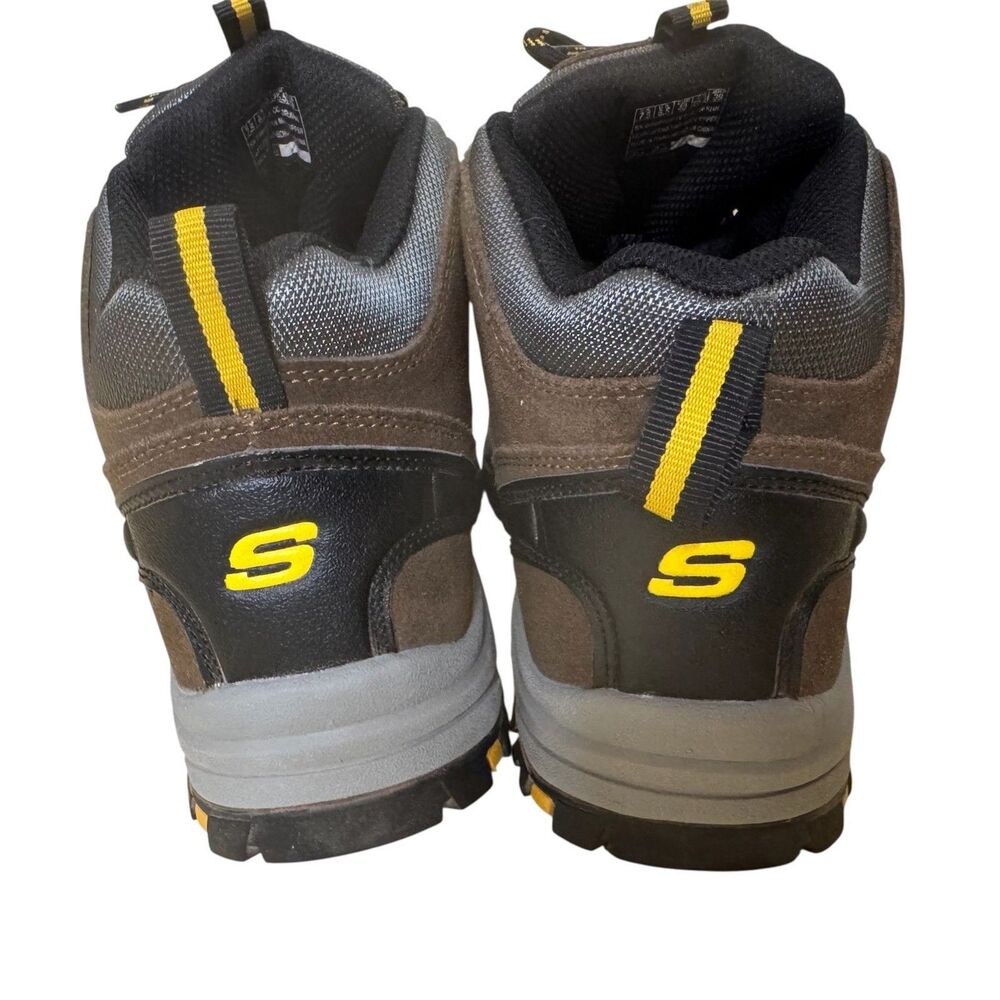Skechers Mens Leather Boots Waterproof Memory Foam 7.5 Extra Wide bv - Picture 6 of 10